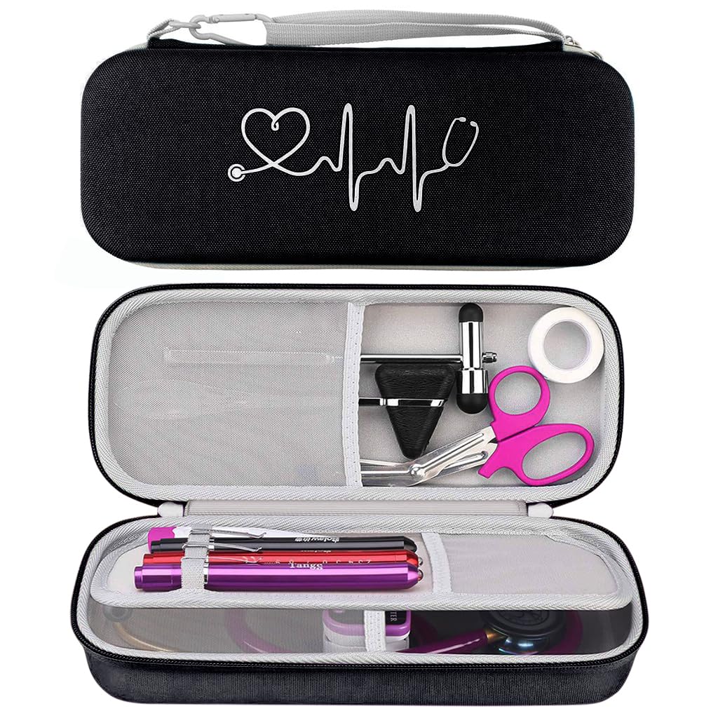 ZORBES Stethoscope Case Protable Stethoscope Bag, Shockproof Protective Storage Bag for Littmann/Omron/ADC/Dixie EMS Stethoscope, with Extra Mesh Pockets (Bag Only) ZORBES Stethoscope Case Protable Stethoscope Bag, Shockproof Protective Storage Bag for Littmann/Omron/ADC/Dixie EMS Stethoscope, with Extra Mesh Pockets (Bag Only)